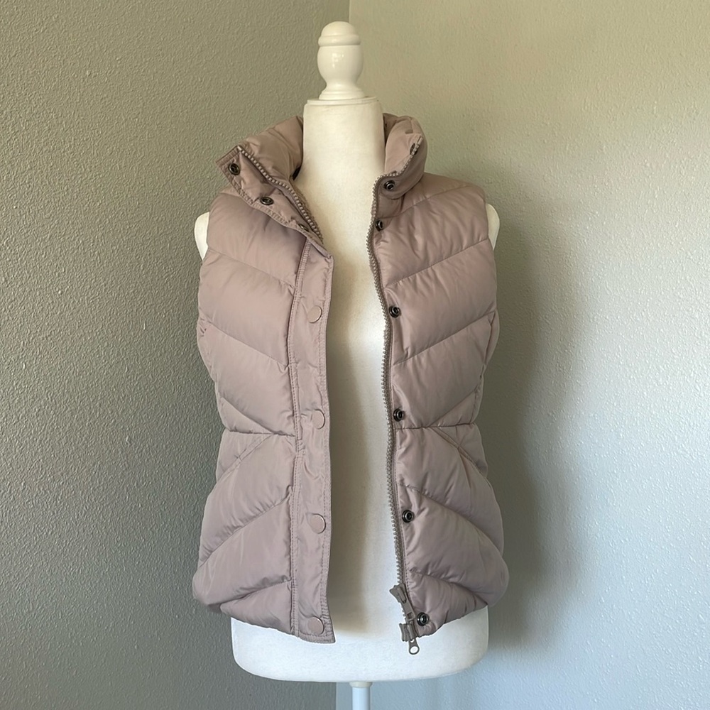 J. CREW Beige Down Puffer Vest Zip Snap XS